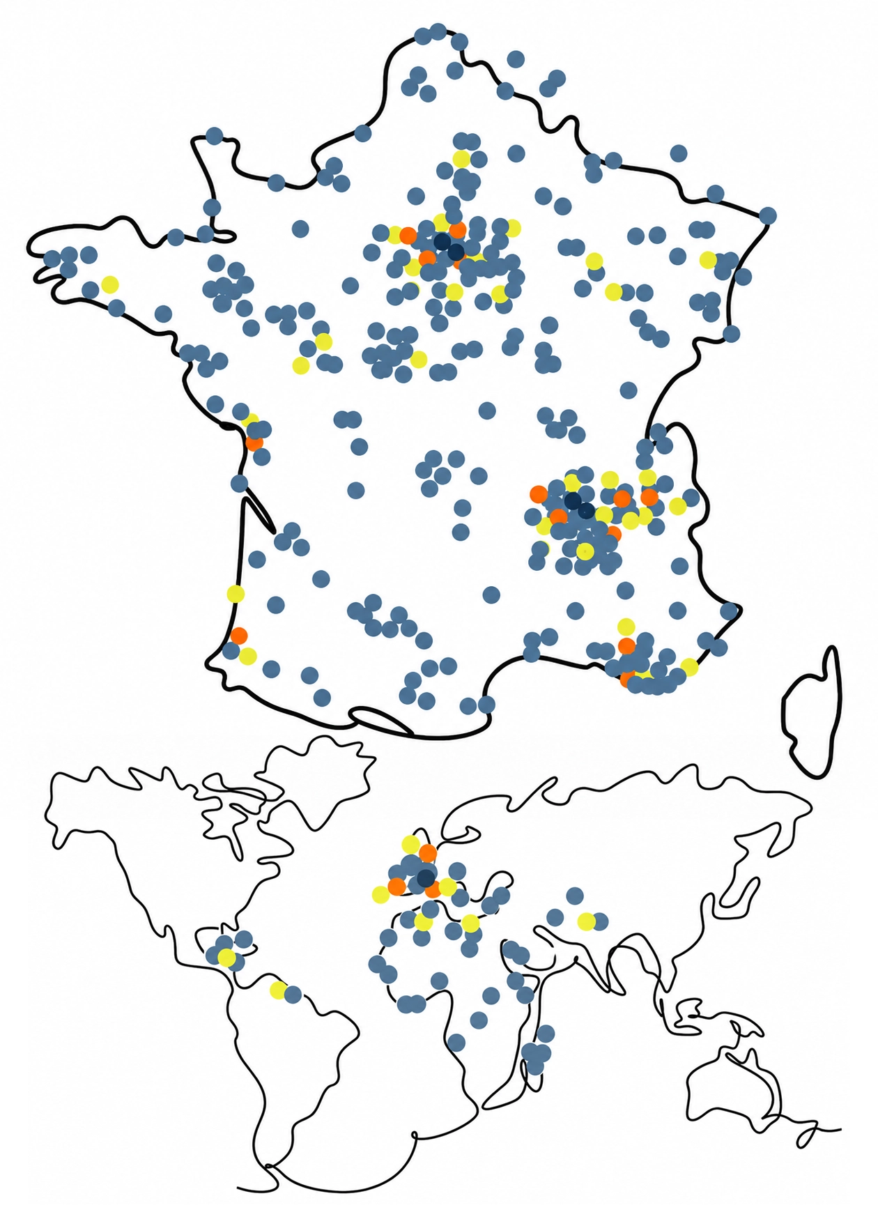 Carte des interventions de Store Makers Group en France et dans le Monde